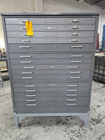Image for (3) Hamilton Wide Format Filing Cabinets on Stand.