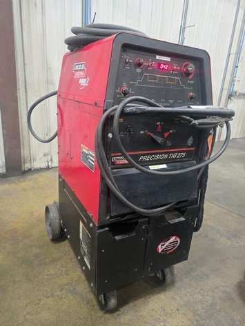 Image for Lincoln Electric Precision TIG 275 Square Wave Power Source with Micro Start Technology on Cart.