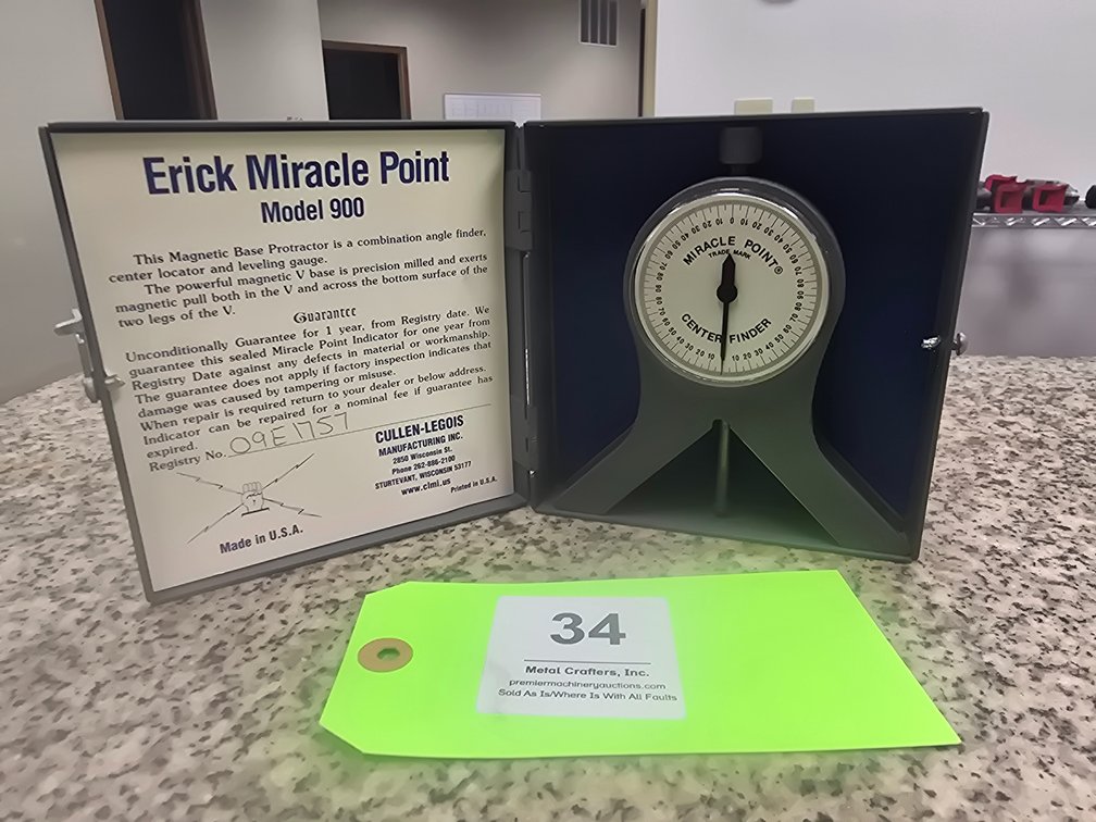 Cullen-Legois Mfg. Model 900 Erick Miracle Point Magnetic Base Protractor.