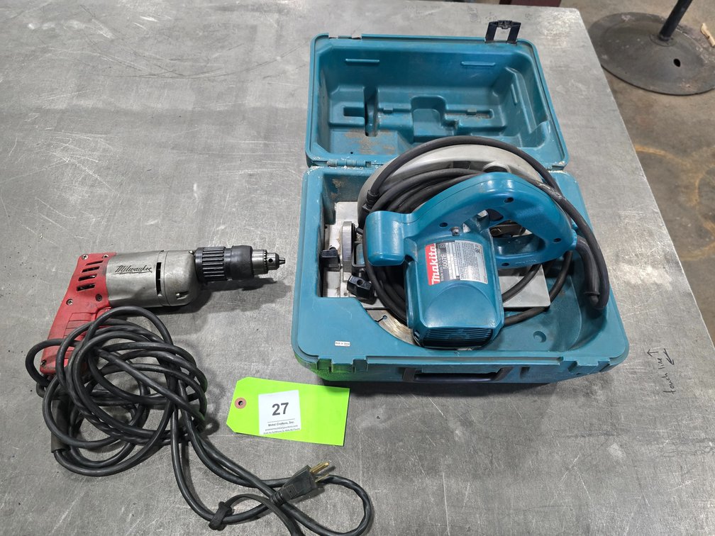 Makita Circular Saw and Milwaukee 3/8" Hammer Drill.