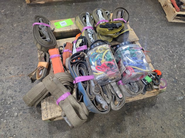 Image for Pallet of Assorted Straps, Bungees, and More