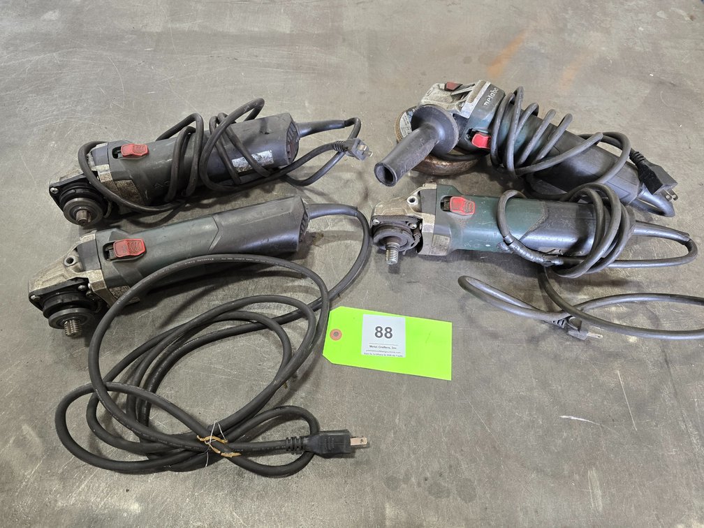 (4) Metabo Model WE 15-150, 6" Right Angle Grinders.
