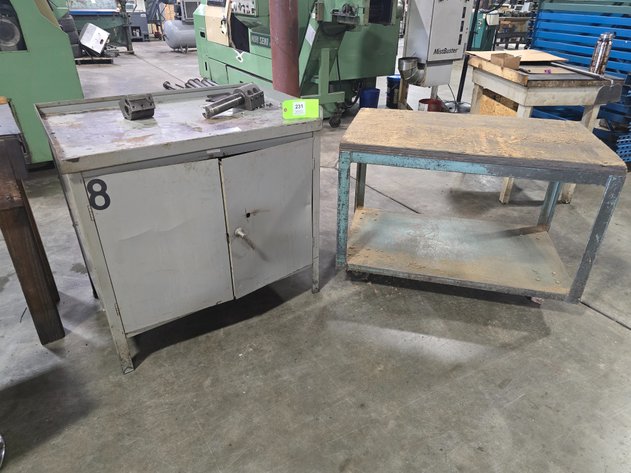 Image for Metal 2-Door Cabinet and Metal Frame Cart.