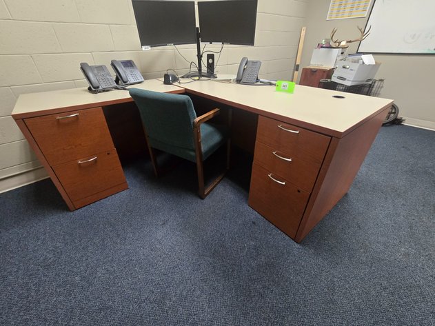 Image for L-Shaped Office Desk, Does Not Include Contents.