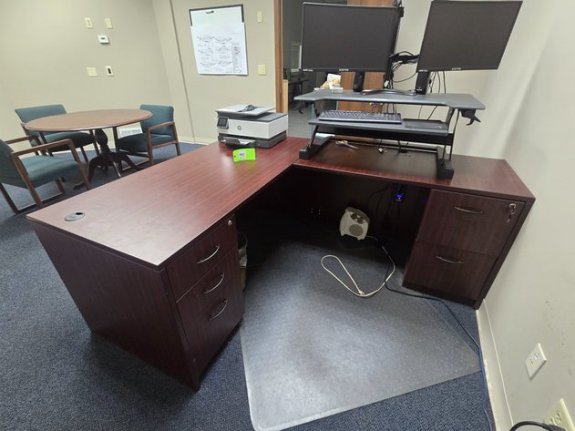 Image for Office Desk, Table and Chairs, Does Not Include Contents