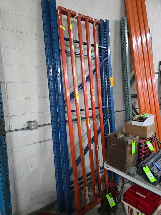 Section of Teardrop Style Pallet Racking.