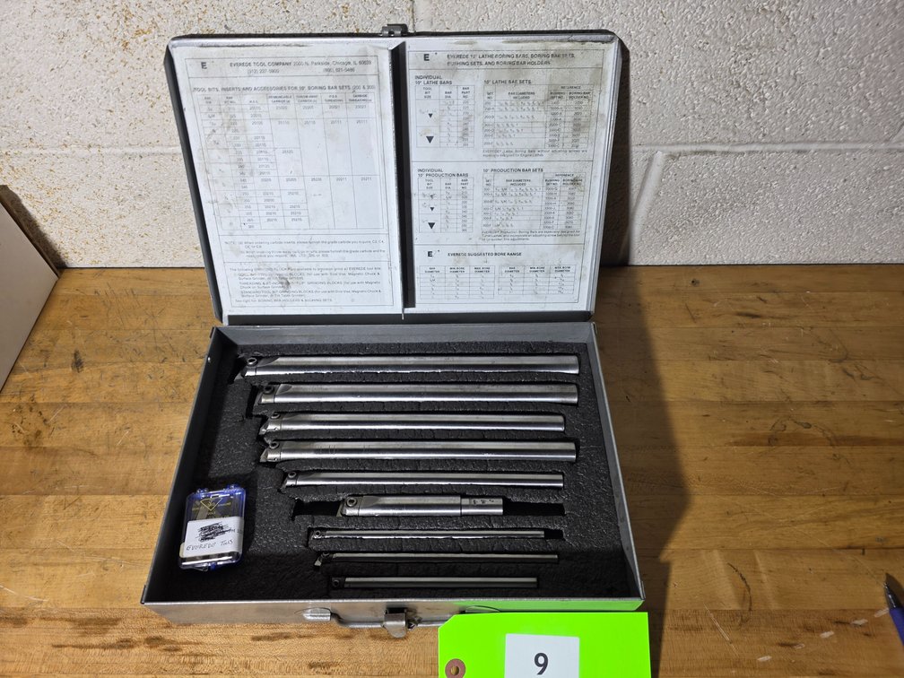 Everede Tool Co. Indexable 9-Piece Boring Bar Set.
