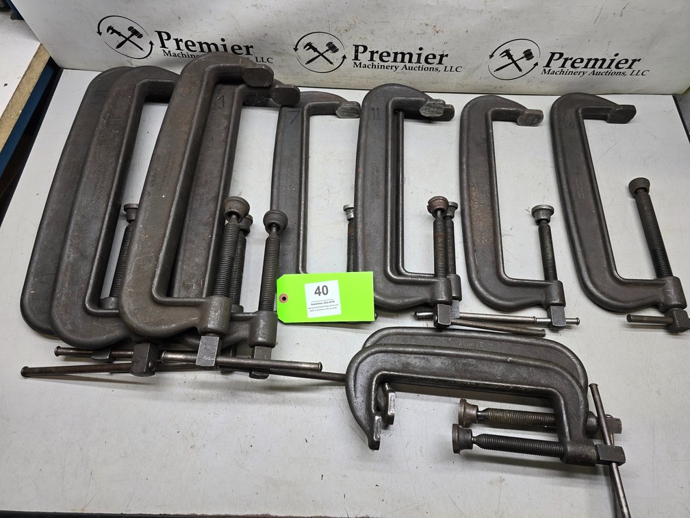 (12) Heavy Duty C-Clamps, Mostly J.H. Williams Agrippa.