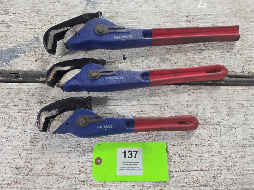 (3) Neiko, Quick Adjust Pipe Wrenches.
