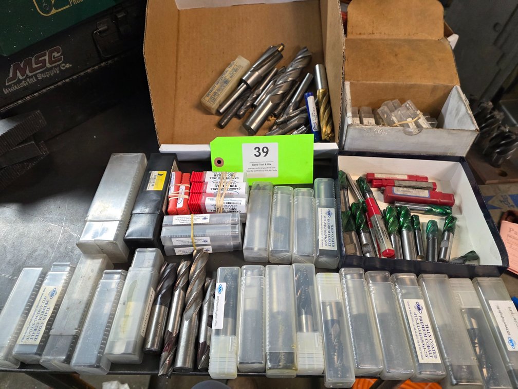 Assortment of Carbide and HSS Endmills.