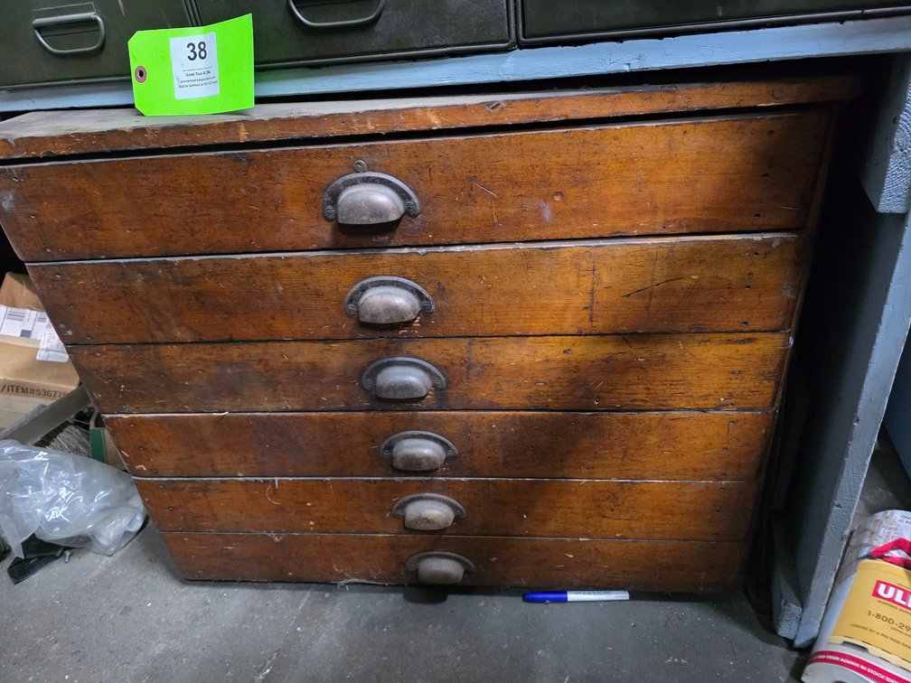 Wood 6-Drawer Cabinet.