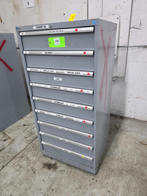 Lista 9-Drawer Cabinet with Contents