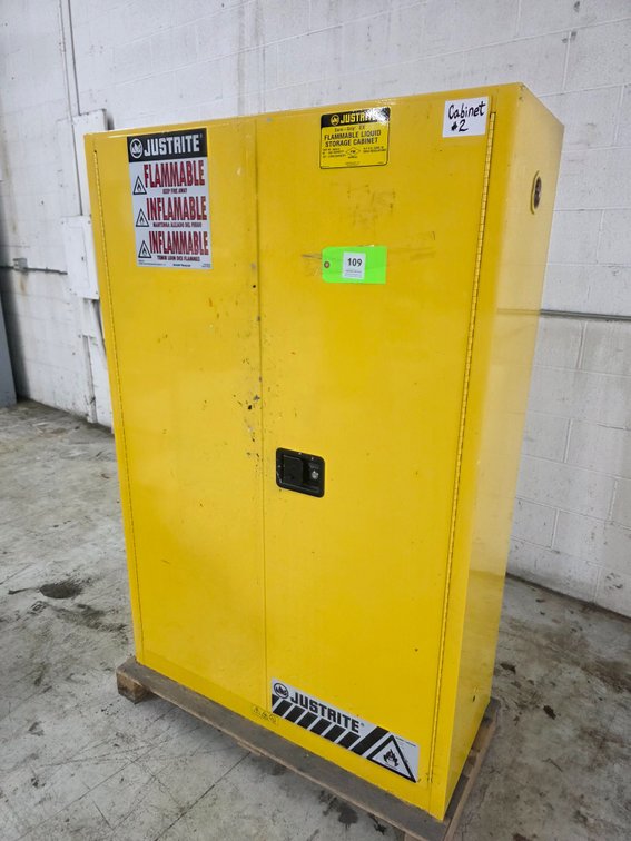 Justrite p/n: 894510, 60-Gallon Flammable Storage Cabinet.