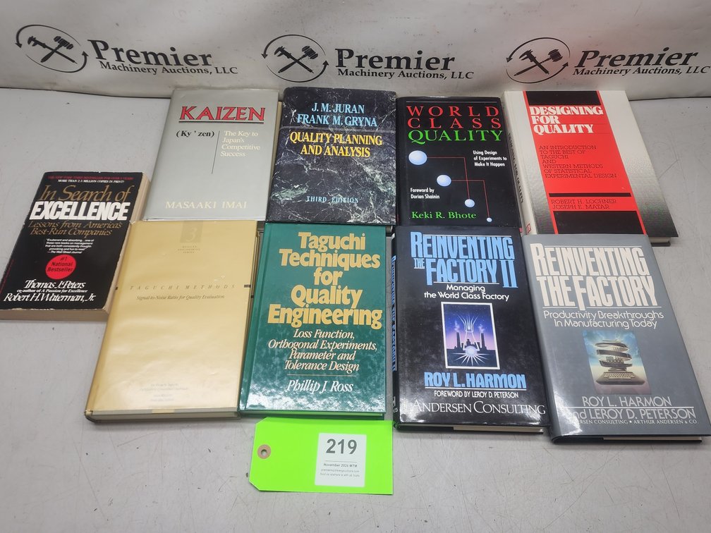 (9) Books on Quality & Taguchi.