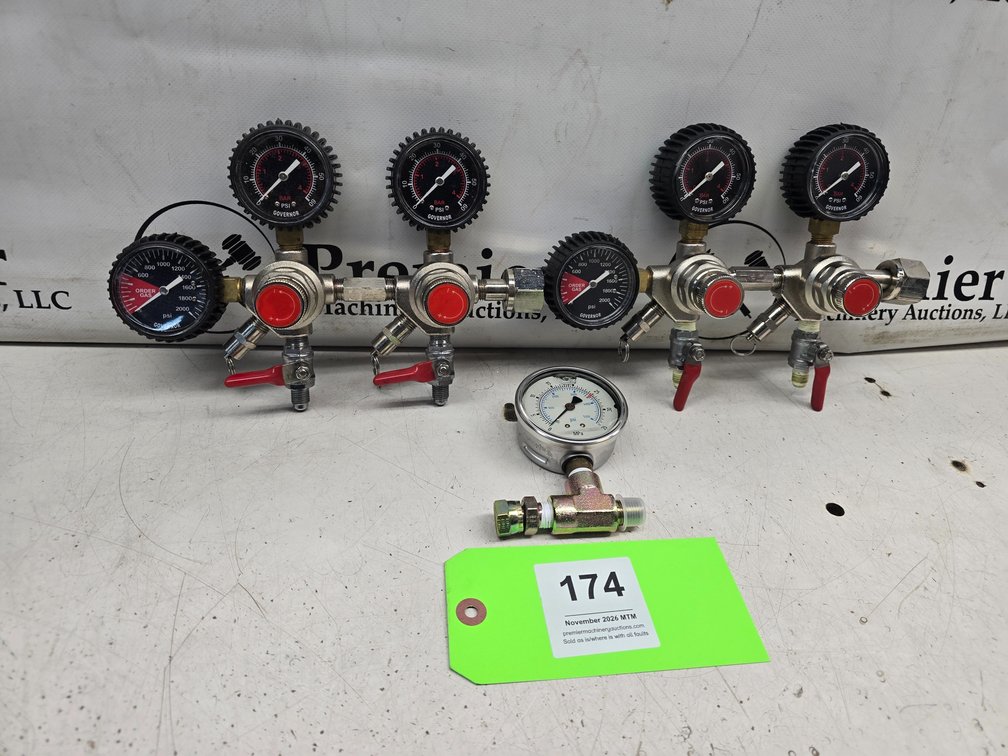 (2) Gas Pressure Regulators and (1) Pressure Gauge