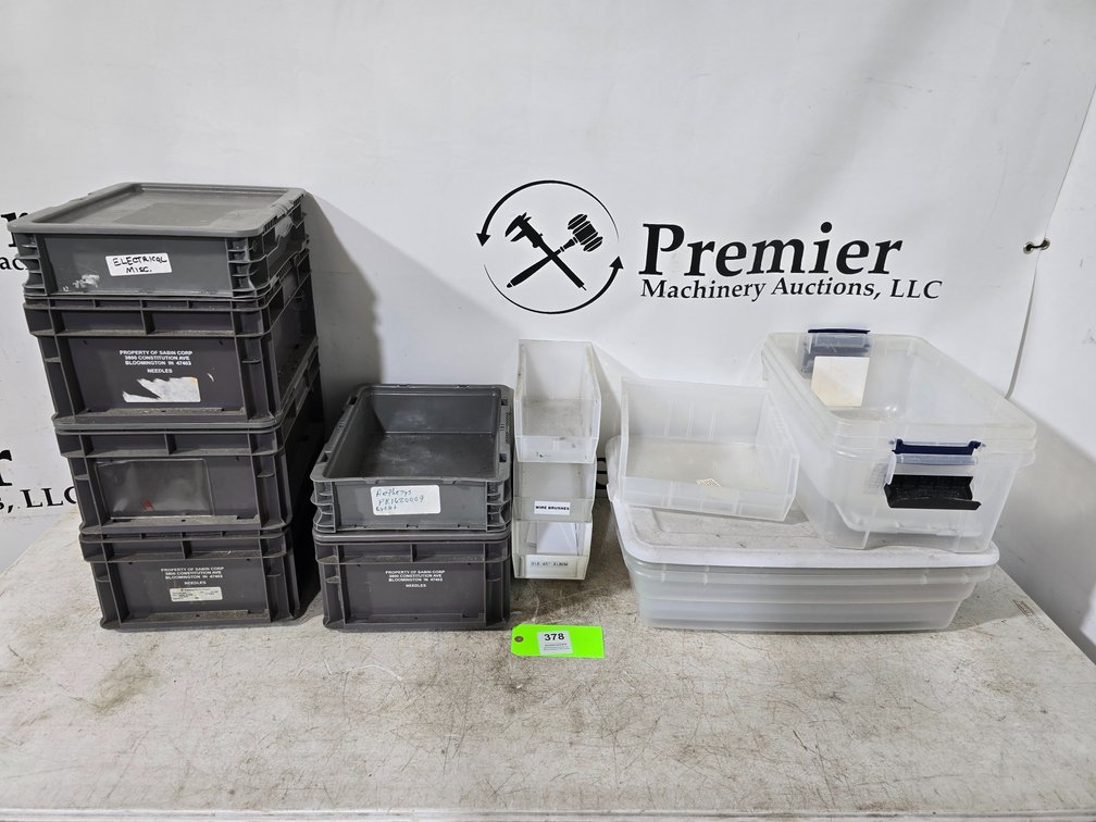 Assorted Plastic Bins as Shown.
