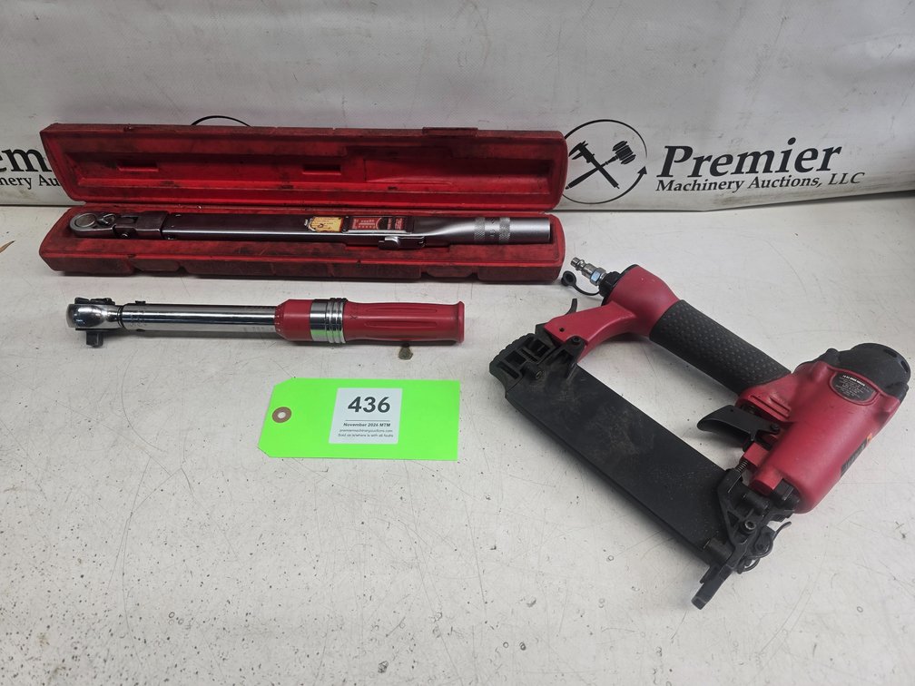 (2) Torque Wrenches and a Pneumatic Brad Nailer.