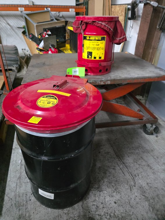 (2) Justrite Oily Waste Cans.