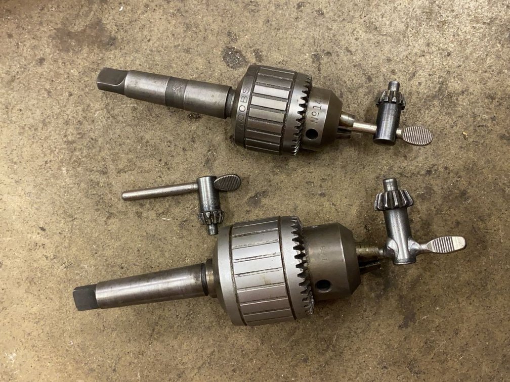 (2) Drill Chucks on MT#3 Shank.
