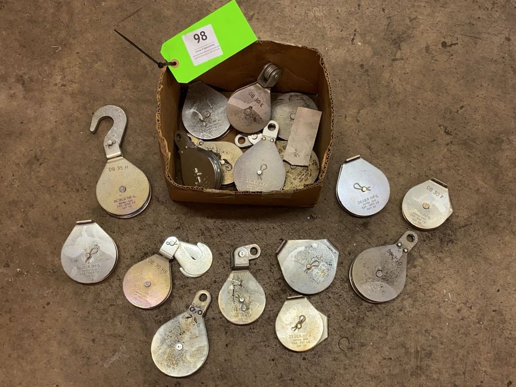 Assortment of Deuer Mfg Rigging Pulleys and Snatch Blocks