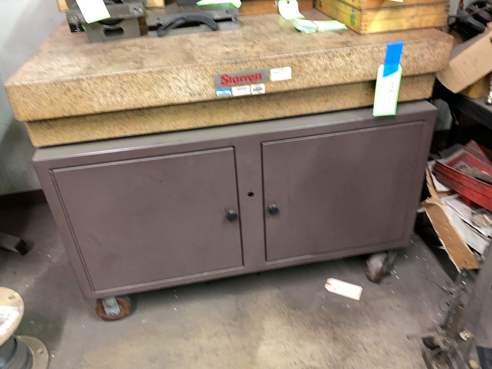 Starrett Grade A Granite Surface Plate with Rolling Cabinet