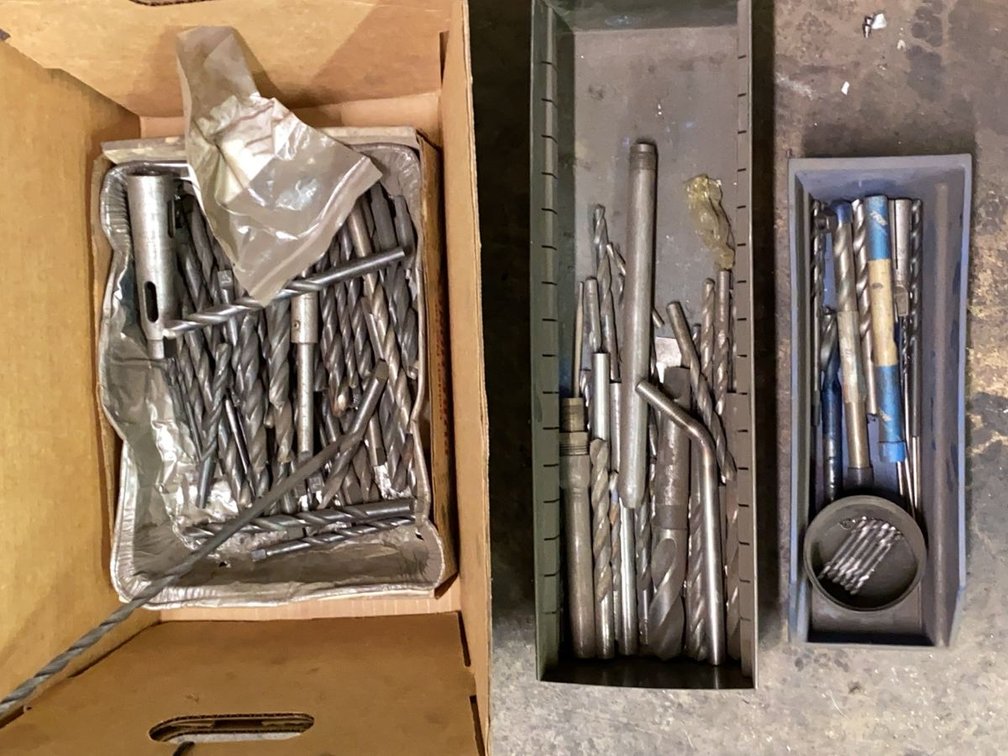 Group of Assorted Drill Bits and Taper Shank Tooling