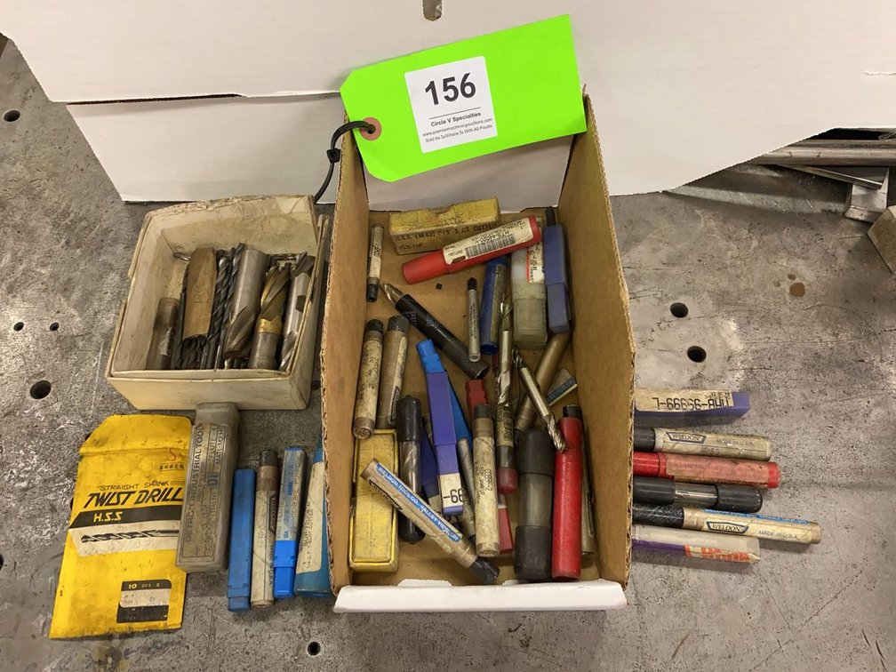 Assortment of High Speed Steel End Mills Slot Cutters and Drills