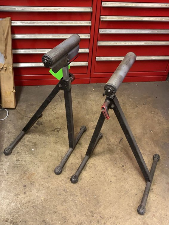 Pair of Adjustable Material Roller Stands