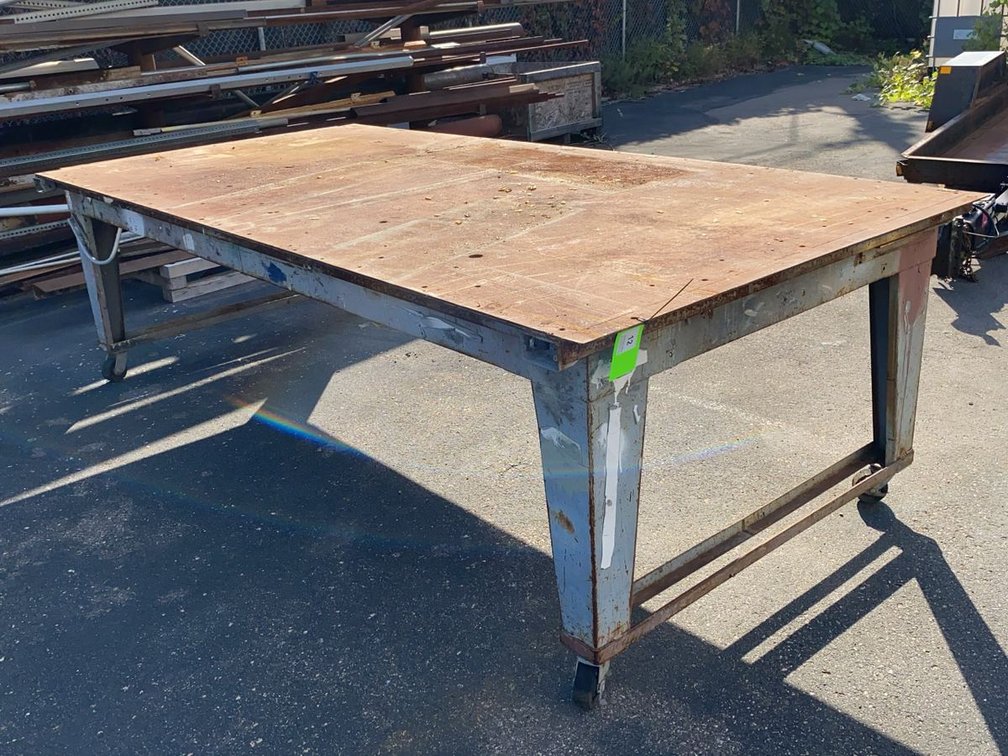 10-1/2ft x 5ft Industrial Layout Table on Casters