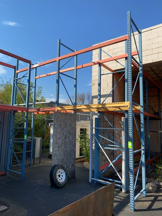Group of 18ft Warehouse Pallet Racking