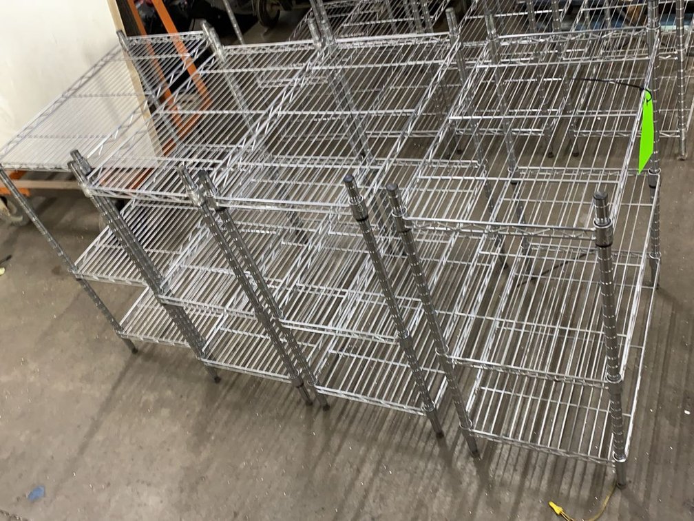 Group of Chrome Wire Shelving Racks