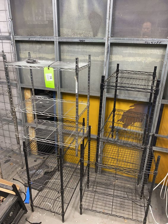 Group of 4 Wire Shelving Units