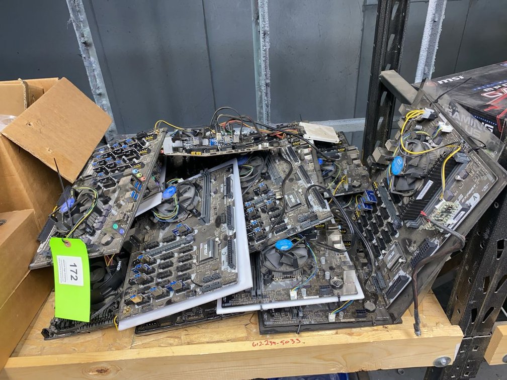 Group of ASUS B250 Mining Expert Motherboards