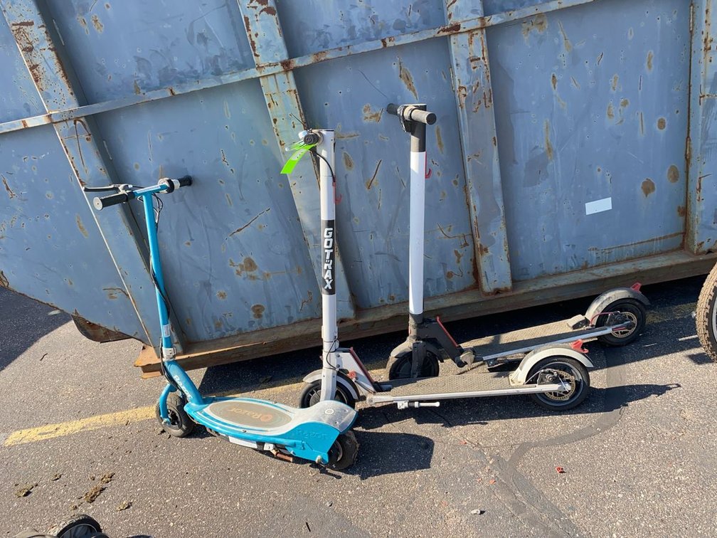 Group of Razor and Gotrax Electric Scooters
