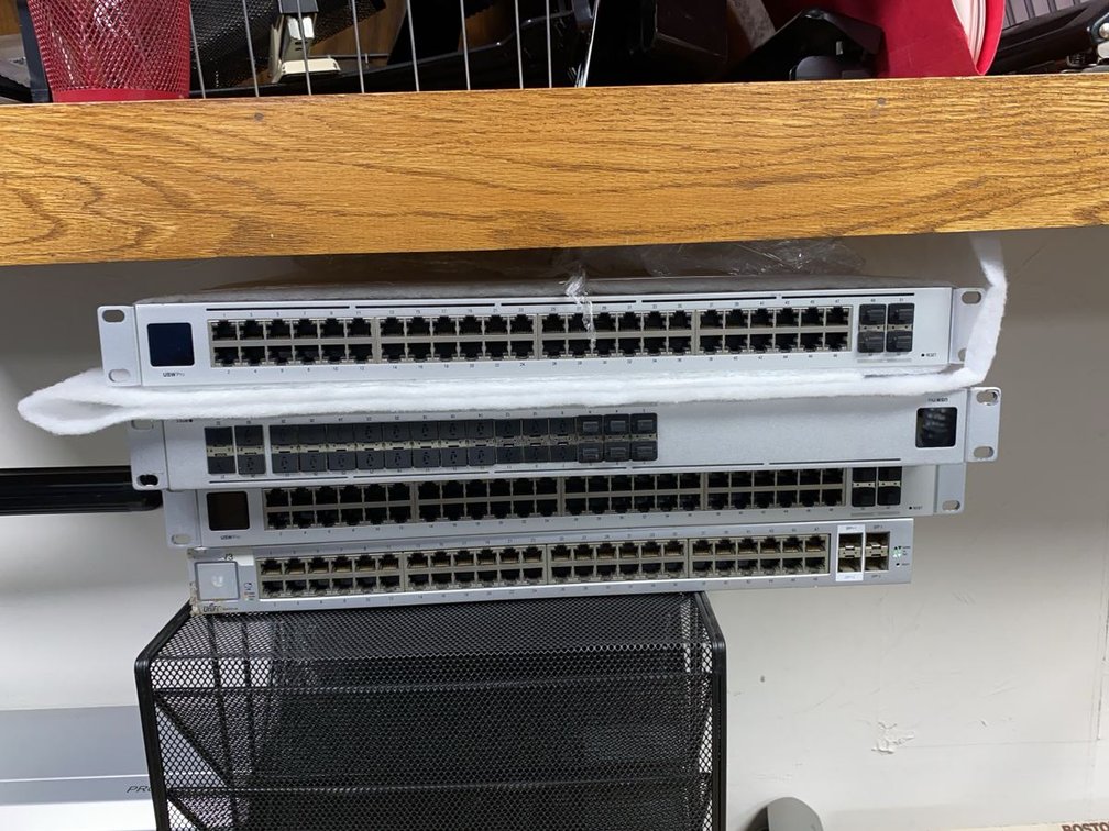 Group of 4 Ubiquiti UniFi Rackmount Network Switches