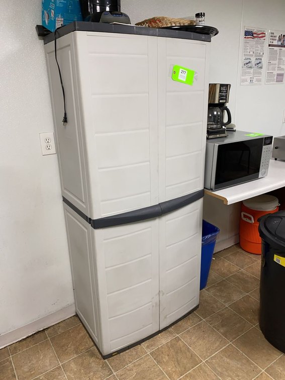 Tall Plastic Utility Storage Cabinet 2-Door