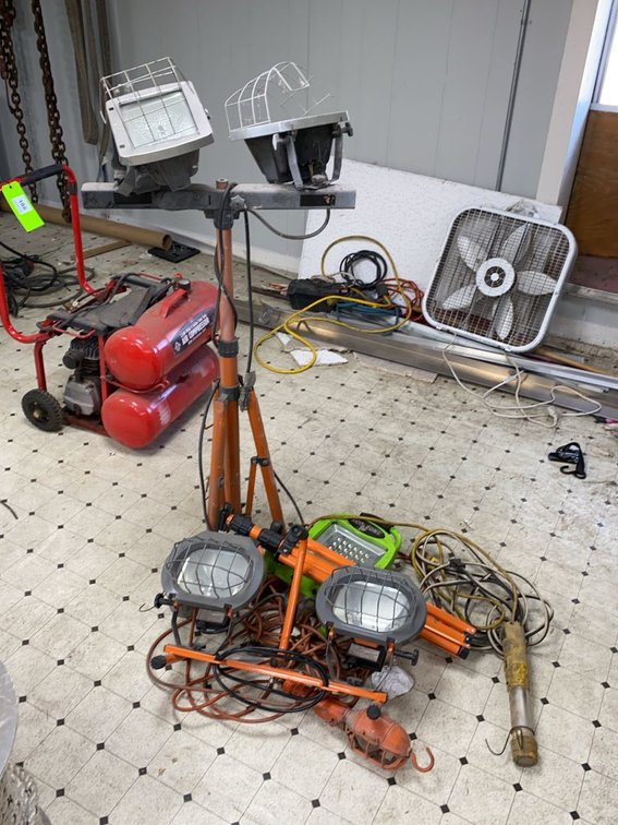 Group of Portable Jobsite Work Lights