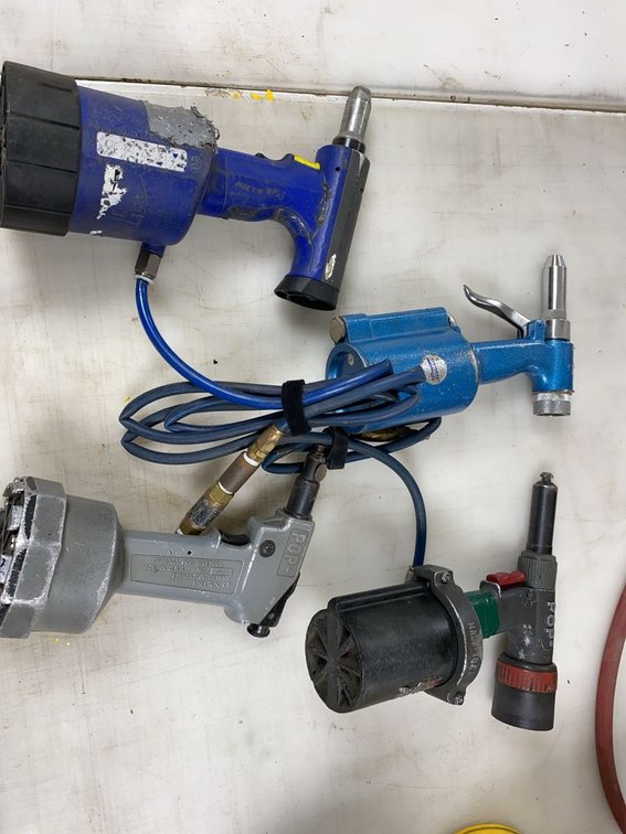 Group of 4 Pneumatic Rivet Tools