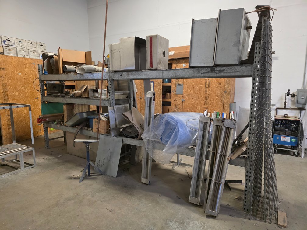 (2) Sections of Galvanized Teardrop Style Pallet Racking.