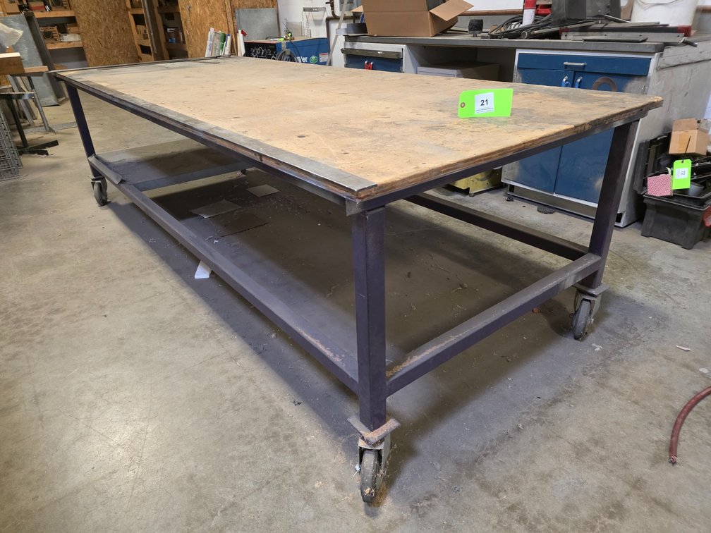 Custom Heavy Duty Metal Frame Rolling Table.
