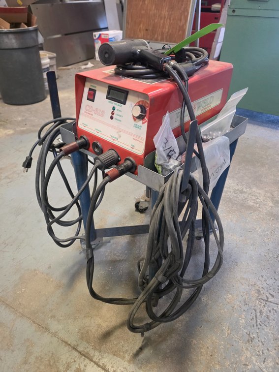 Pro-Weld CD-312 Stud Welder with Gun, Cables, and Rolling Cart