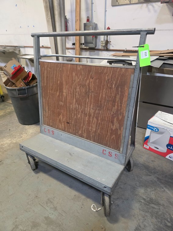 Custom Built Aluminum Angled Back Material/Panel Cart.
