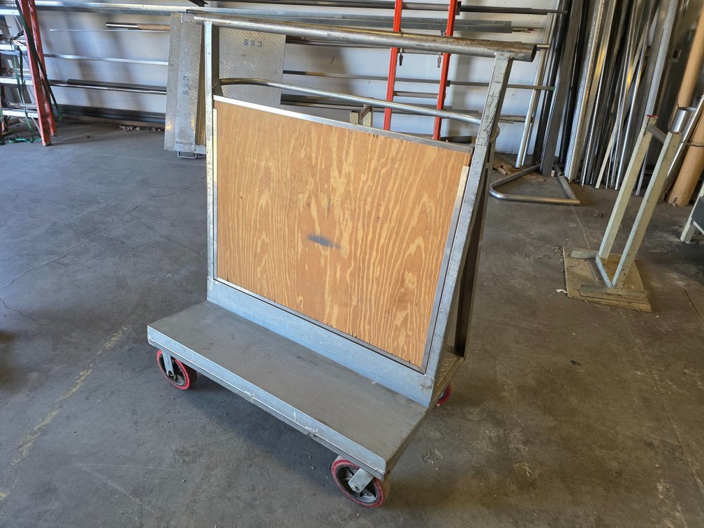 Custom Built Aluminum Angled Back Material/Panel Cart.