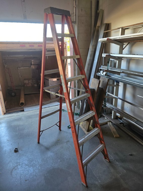 8' Fiberglass A-Frame Ladder.