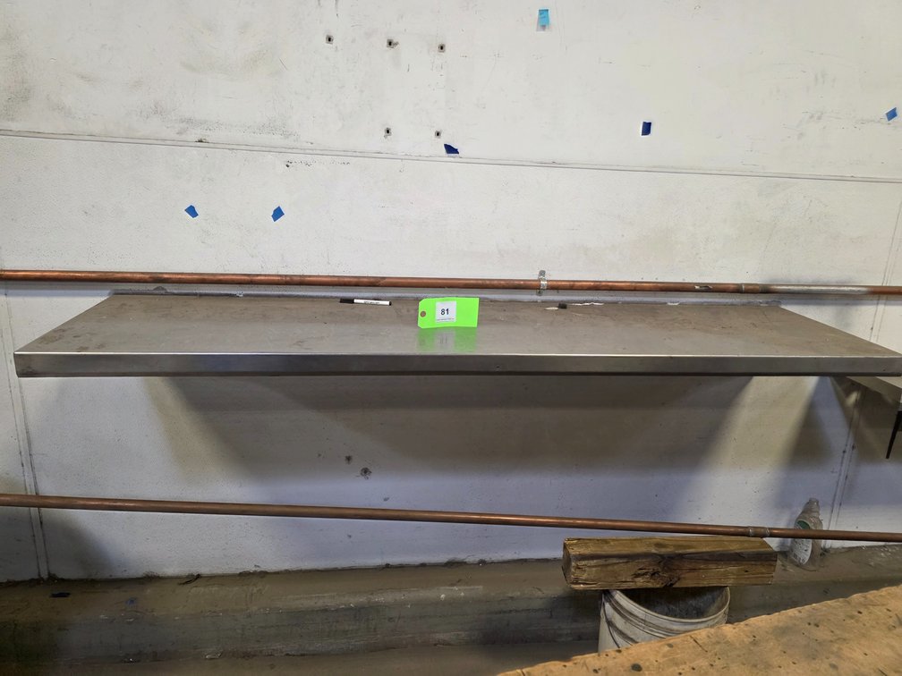 73" x 18" Wall Mounted Stainless Steel Shelf.