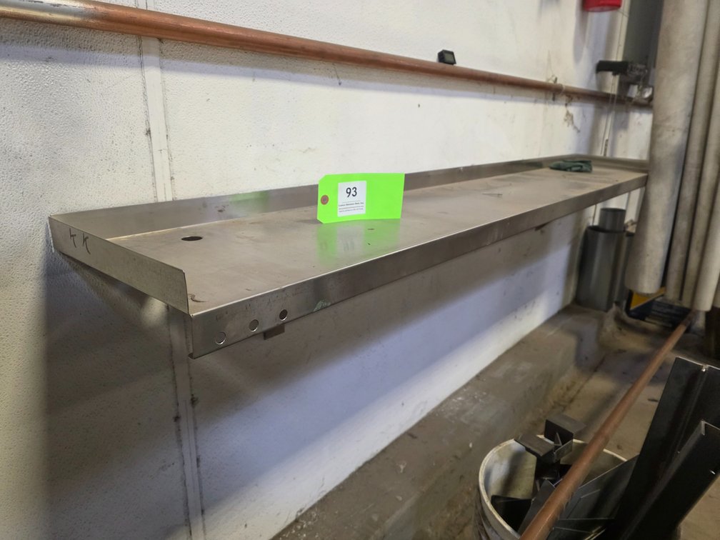 Wall Mounted Stainless Steel Shelving Unit.