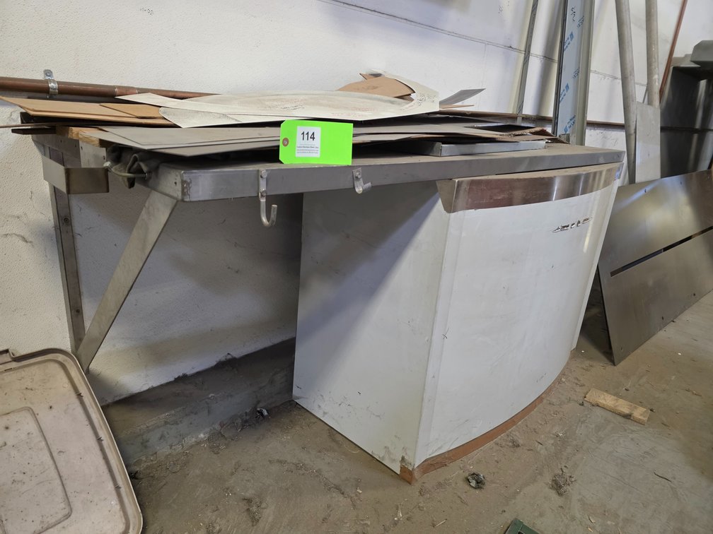 Stainless Steel Wall Mounted Table.