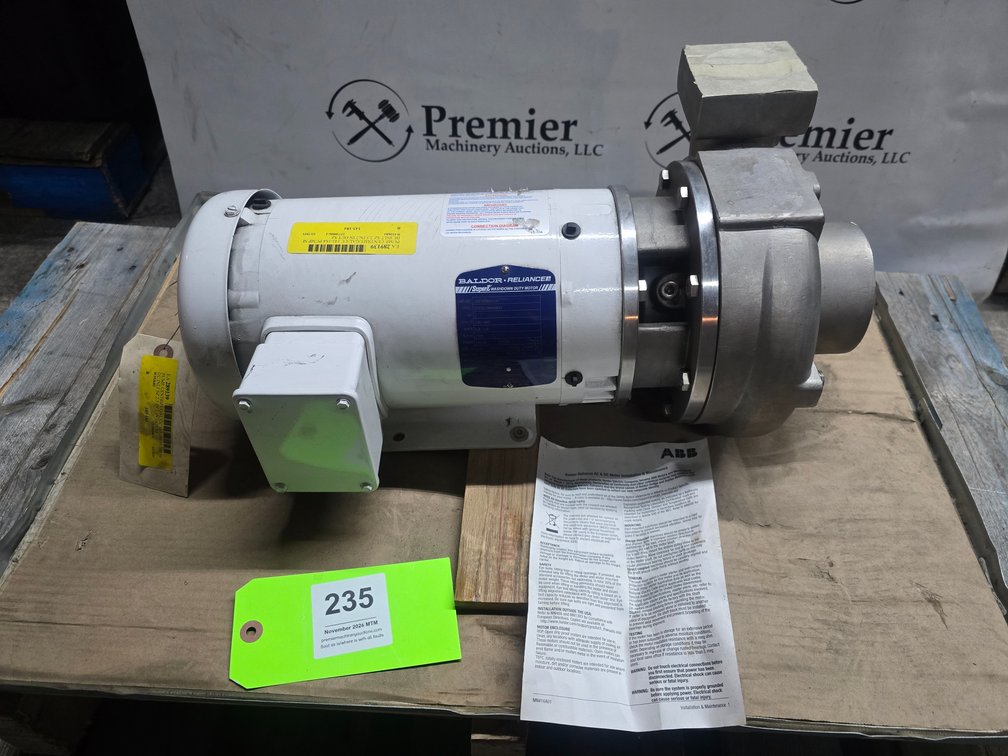 Baldor-Reliance Cat. No. JMEWDM3558T Motor with a Centrifugal Pump Assembly.