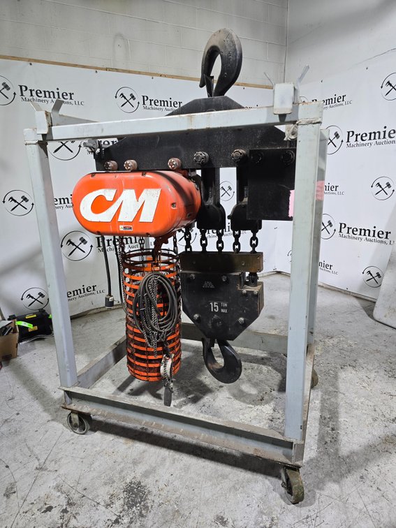 CM Model 7203E 15 Ton Electric Chain Hoist.
