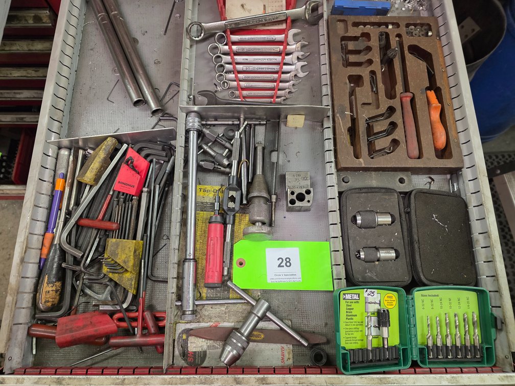 Large Assortment of Perishable Tooling and Hand Tools.